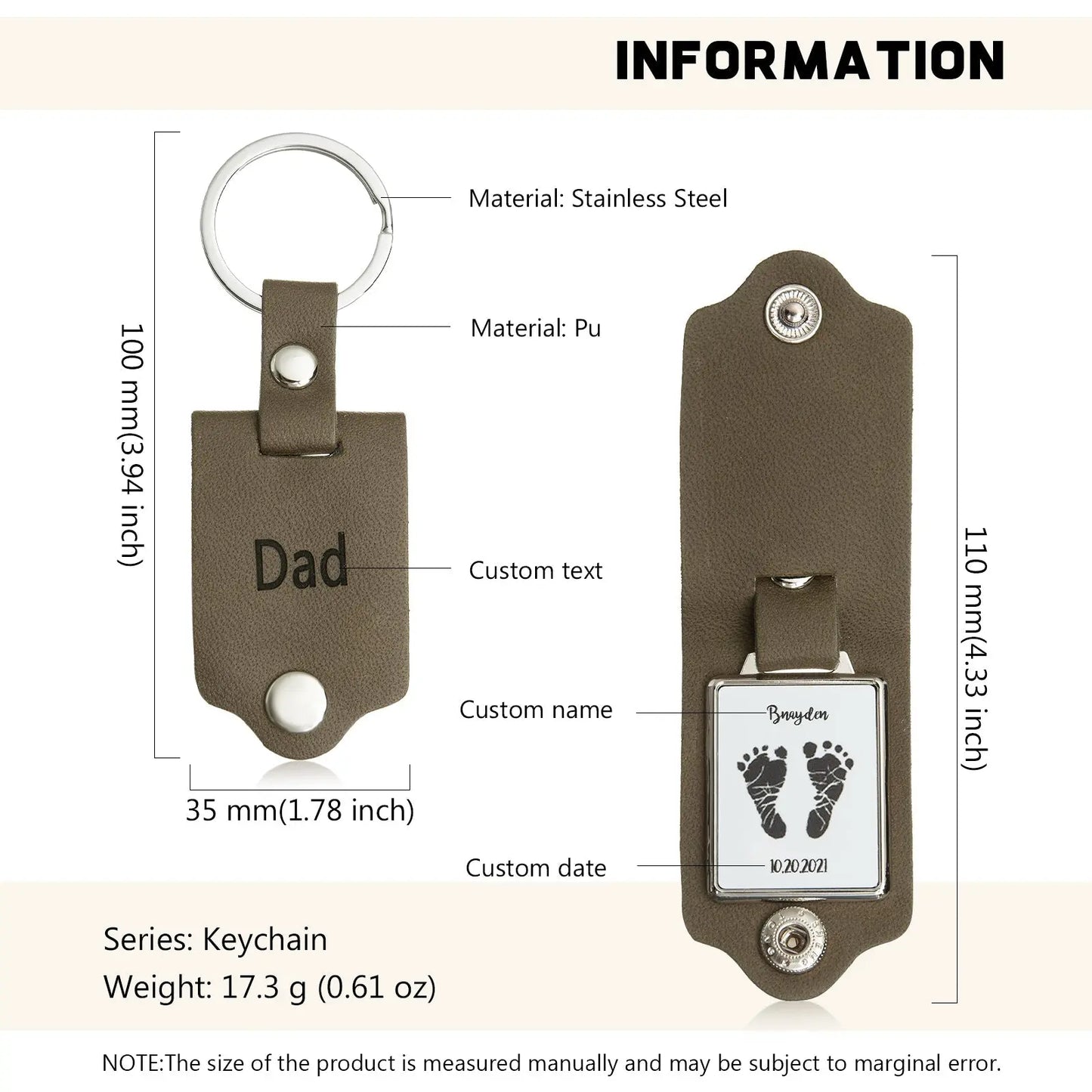 Custom Name Stainless Steel Keychain - Memoriex