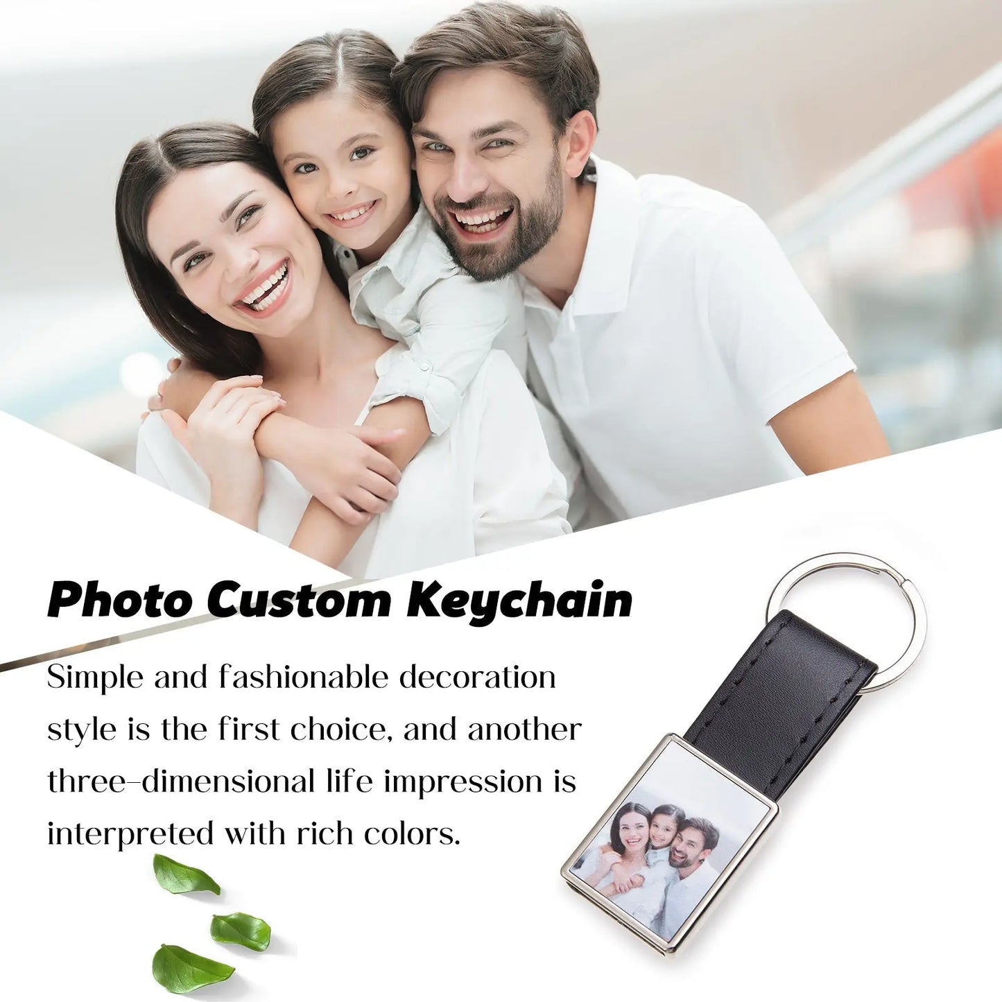 Custom Photo Leather Keychain-1