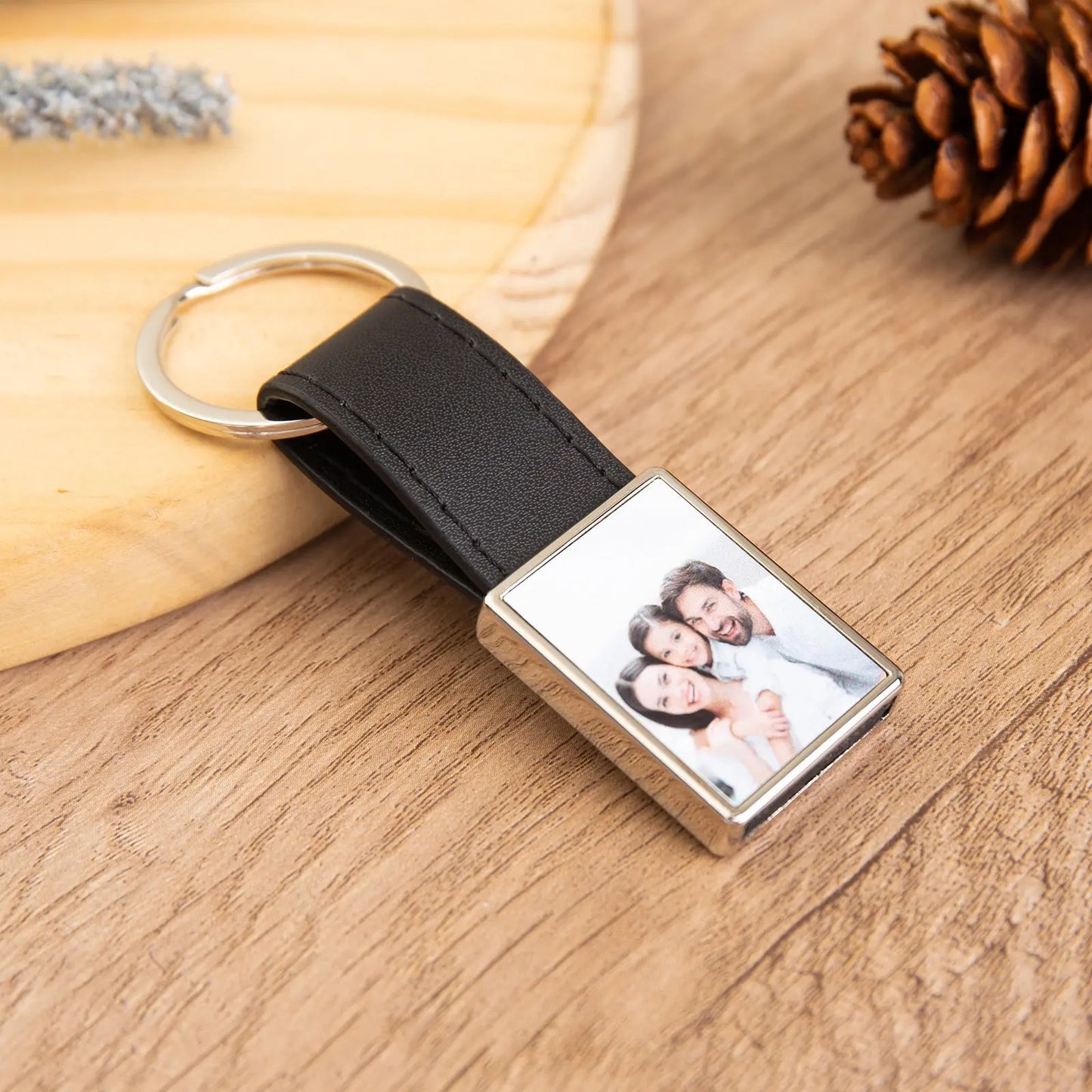 Custom Photo Leather Keychain-2