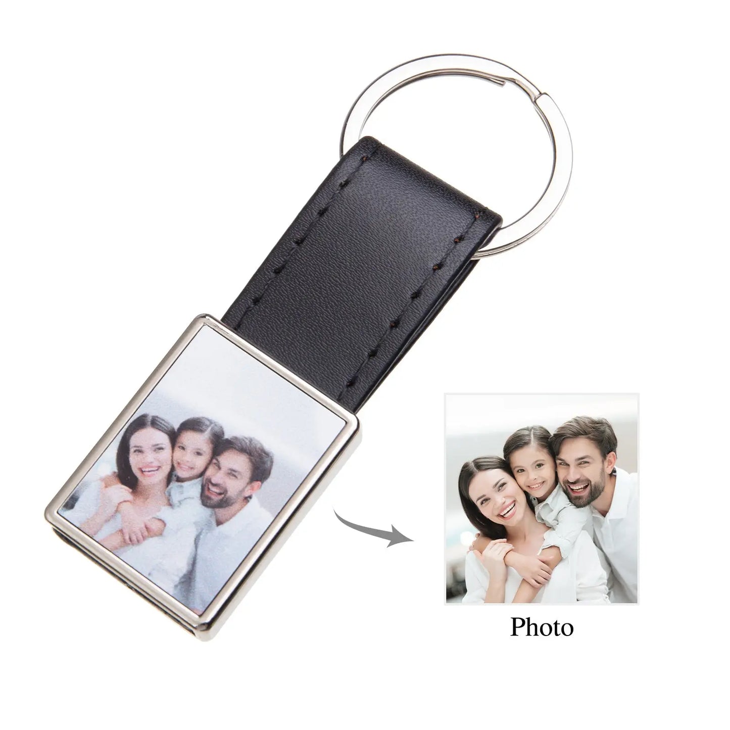 Custom Photo Leather Keychain-4