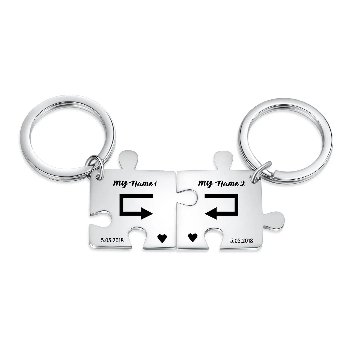 Custom Puzzle Couple Keychain-0