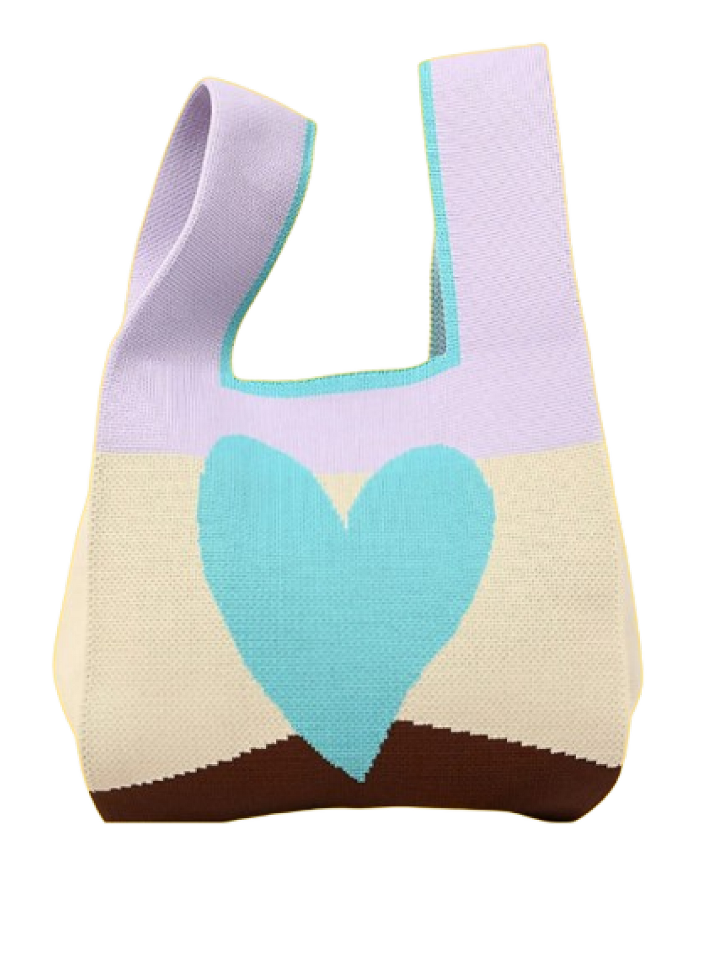 Heart Design Knitted Tote Bag-1