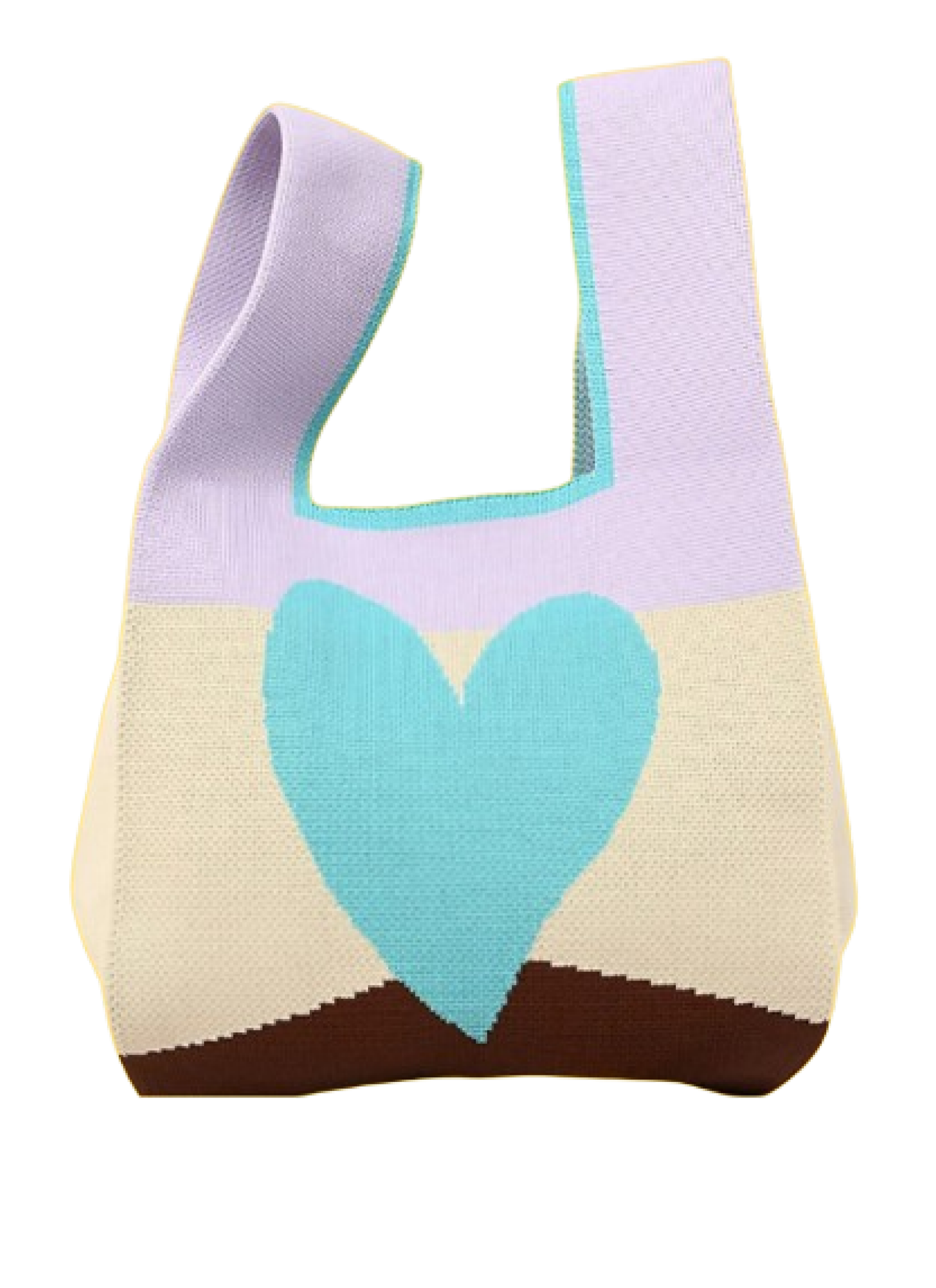 Heart Design Knitted Tote Bag-1