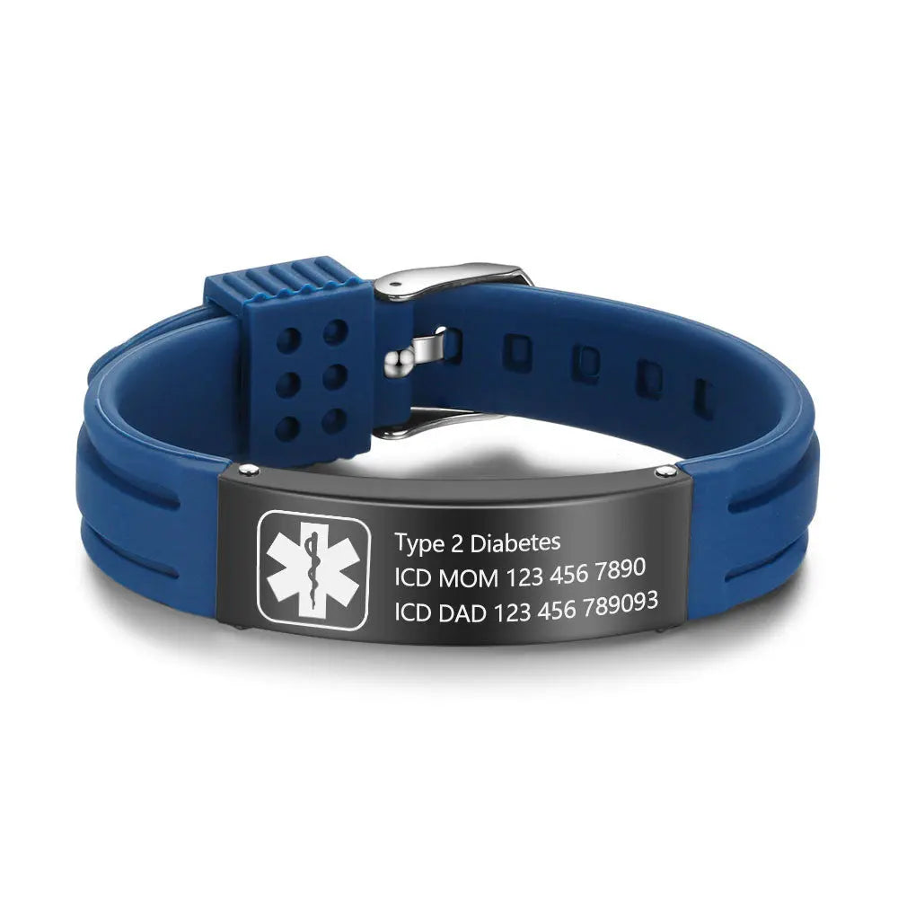 Customized Stainless Steel Medical Bracelet - Memoriex