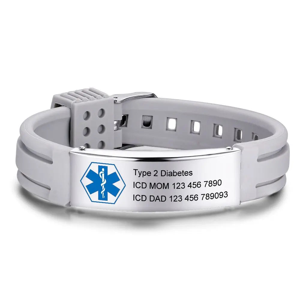 Customized Stainless Steel Medical Bracelet - Memoriex