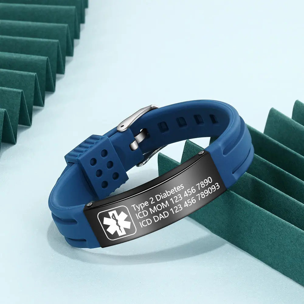 Customized Stainless Steel Medical Bracelet - Memoriex