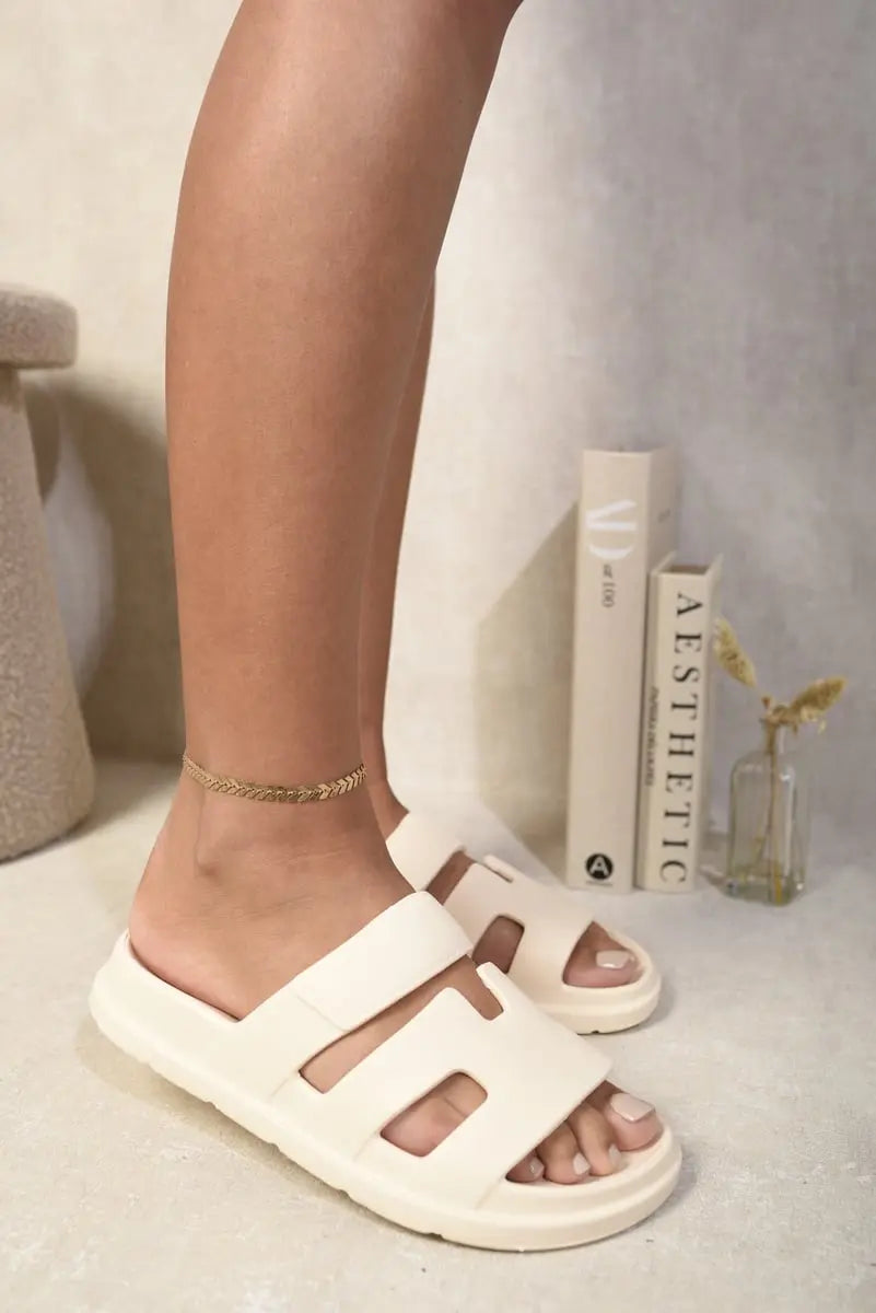 Cut Out Open Toe Strappy Sandals - Memoriex 