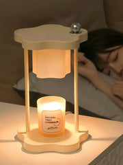 Cute Nordic Dimmable Petal Floral Candle Warmer Lamp With Timer - Memoriex 