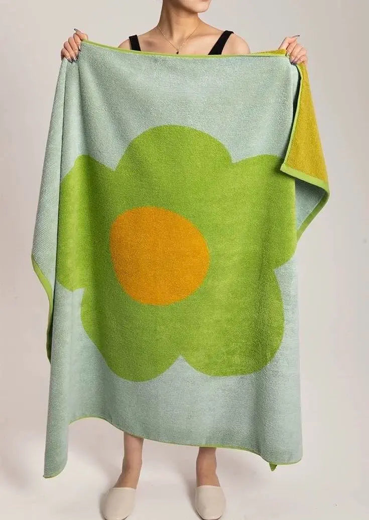 Cute Whimsical Sunflower Bath Towel - Ultra Soft & Absorbent Staple Cotton-5