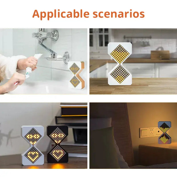 Cyber-style LED electronic sand timer: gravity-sensing, 1-30min countdown, tech decompression toy - Memoriex 