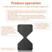 Cyber-style LED electronic sand timer: gravity-sensing, 1-30min countdown, tech decompression toy - Memoriex 