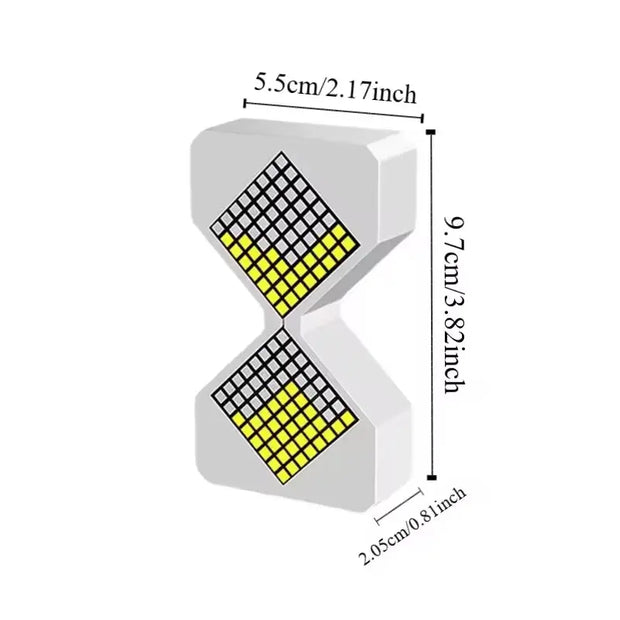 Cyber-style LED electronic sand timer: gravity-sensing, 1-30min countdown, tech decompression toy - Memoriex 
