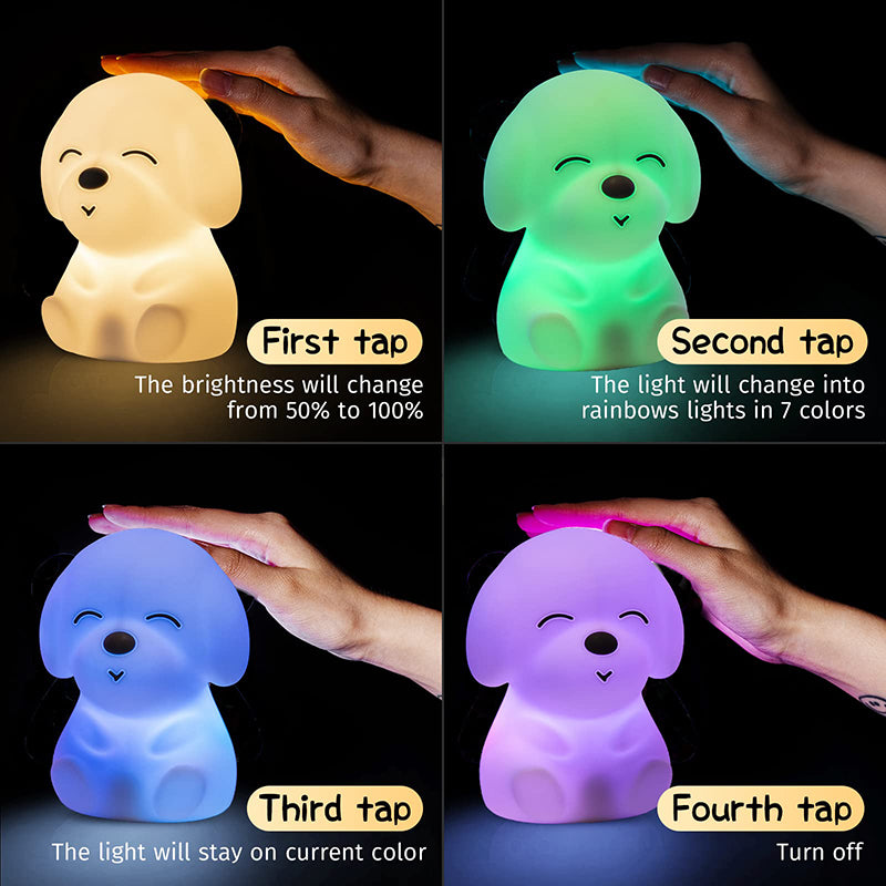 Small Milk Dog Silicone Pat Night Light New Led Light-Emitting Toy