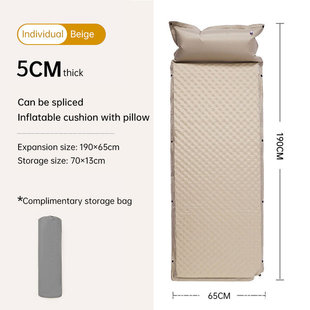 Product camouflage Can Be Spliced Self Inflating Cushion Air Mattress Camping Mat With Pillow - Memoriex