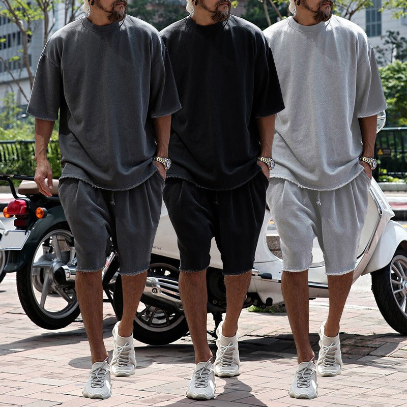 Sports suit casual loose short sleeved T-shirt shorts trendy men's clothing