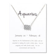 Birthday Gifts 12 Constellation Zodiac Pendant Necklace With White Card - Memoriex