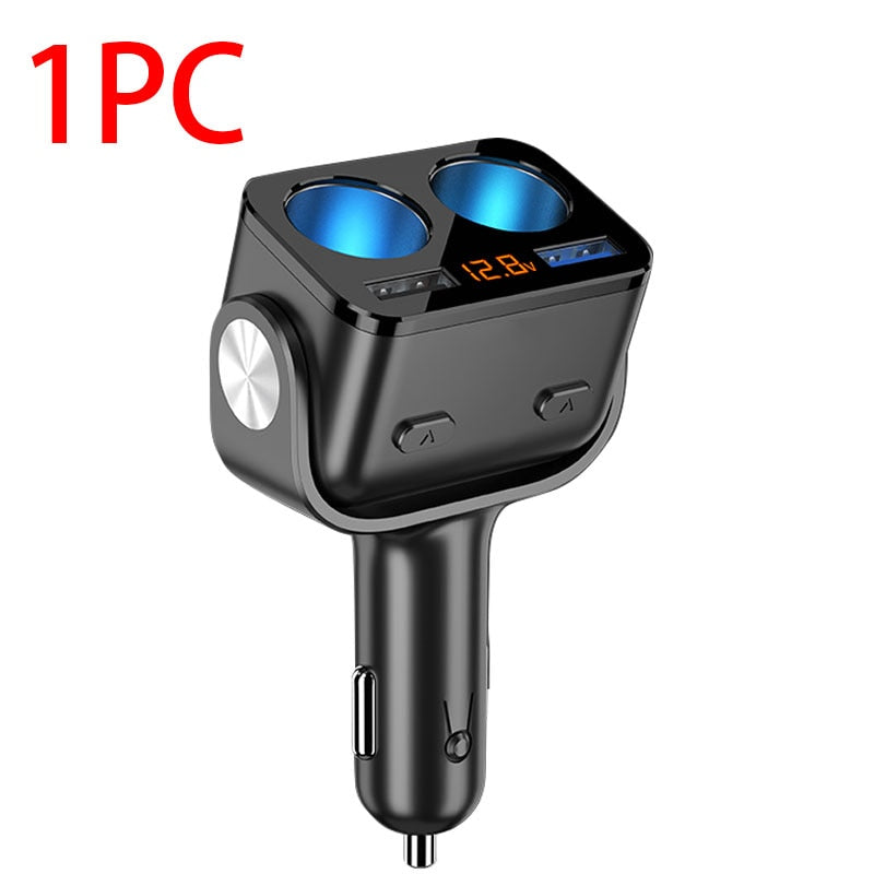 Car Cigarette Lighter Socket Splitter Charger Dual USB QC 3.0 Quick Charge 12V Auto Cigarette Lighter Sockets Power Adapter Plug - Memoriex 