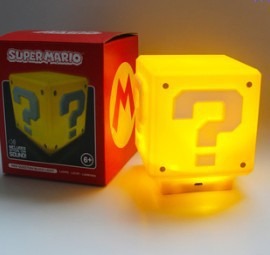 USB Rechargeable Night Light 3D Creative LED Super Mario Question Mark Magnetic Desk Table Lamp Home Decoration Tab