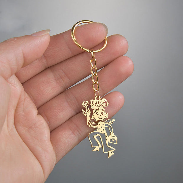 Personalised Kids Drawing Necklace | Custom Children's Artwork Pendant | Titanium Steel Family Gift - Memoriex