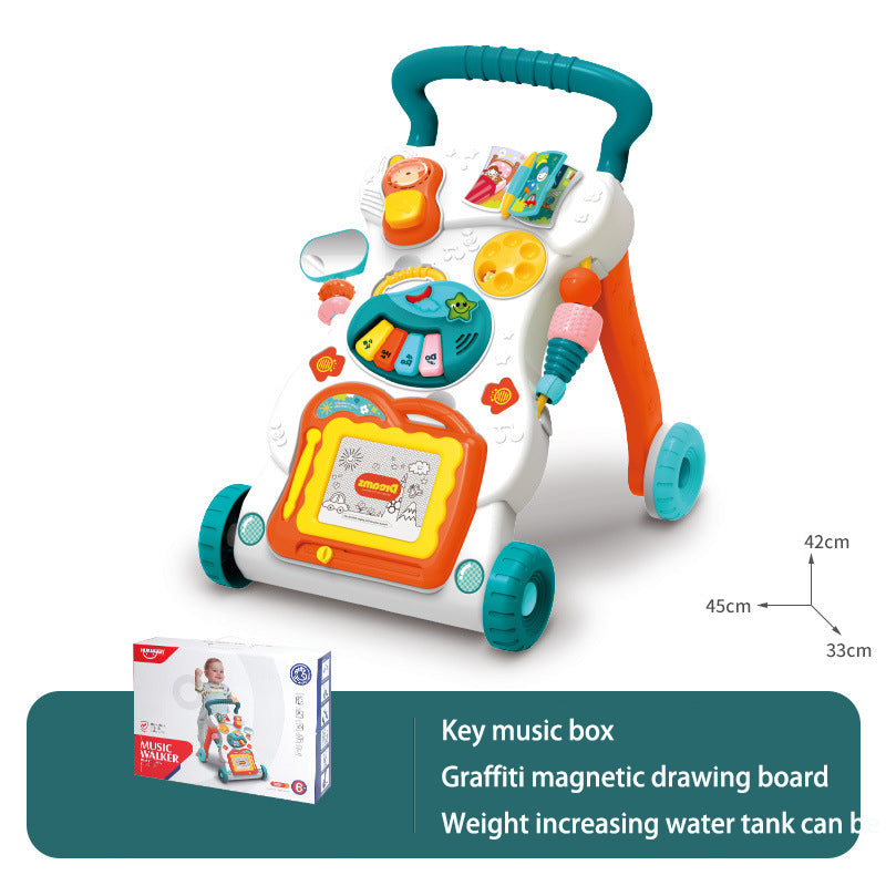 Baby Hand Push Toddler Toys Children's Music Glide Baby Anti-Rollover Multifunctional Walker - Memoriex 