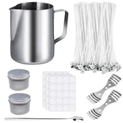 DIY self-made aromatherapy wax chip tool set, stainless steel wax cup, cotton core holder, simple and easy to operate - Memoriex 