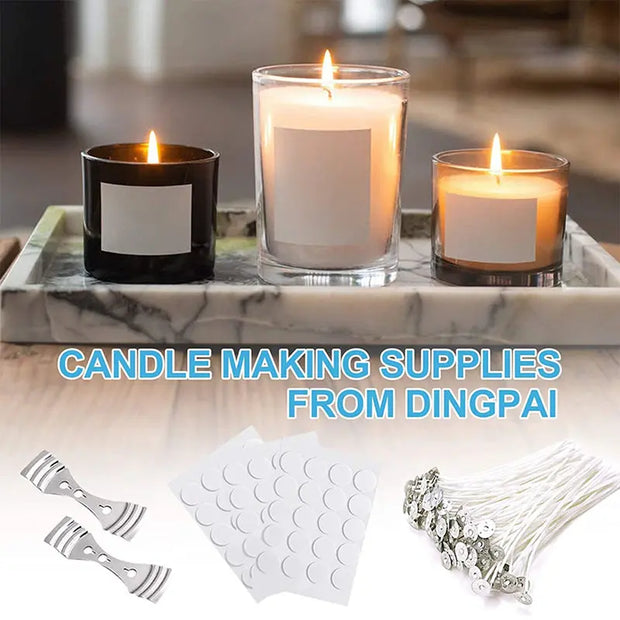 DIY self-made aromatherapy wax chip tool set, stainless steel wax cup, cotton core holder, simple and easy to operate - Memoriex 