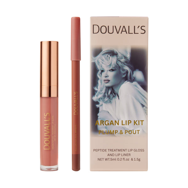 Argan Lip Kit | Plump & Pout Peptide Treatment Lip Gloss and Lip Liner-0