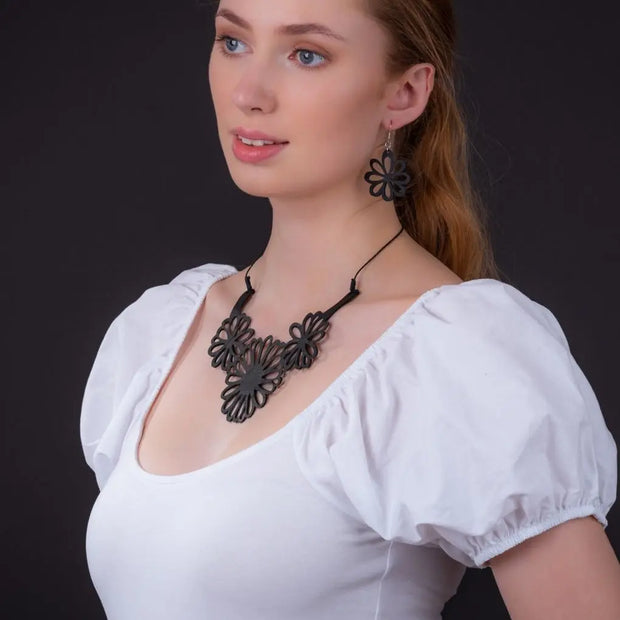 Dahlia Inner Tube Floral Necklace - Memoriex 