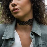 Dahlia Recycled Rubber Statement Flower Choker - Memoriex 
