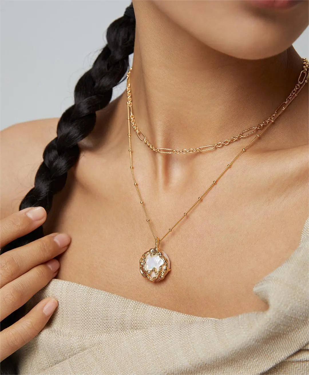 Dainty Big Round Pearl Pendant Necklace - Memoriex