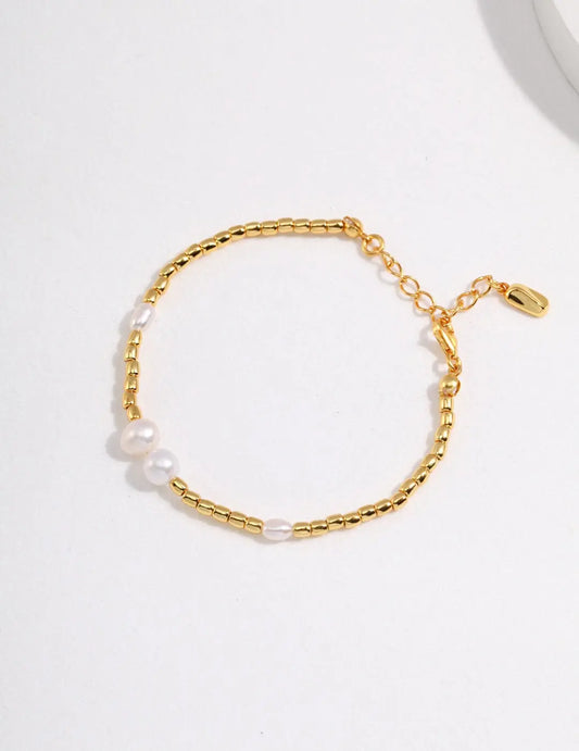 Dainty Rice Pearl Bracelet-0