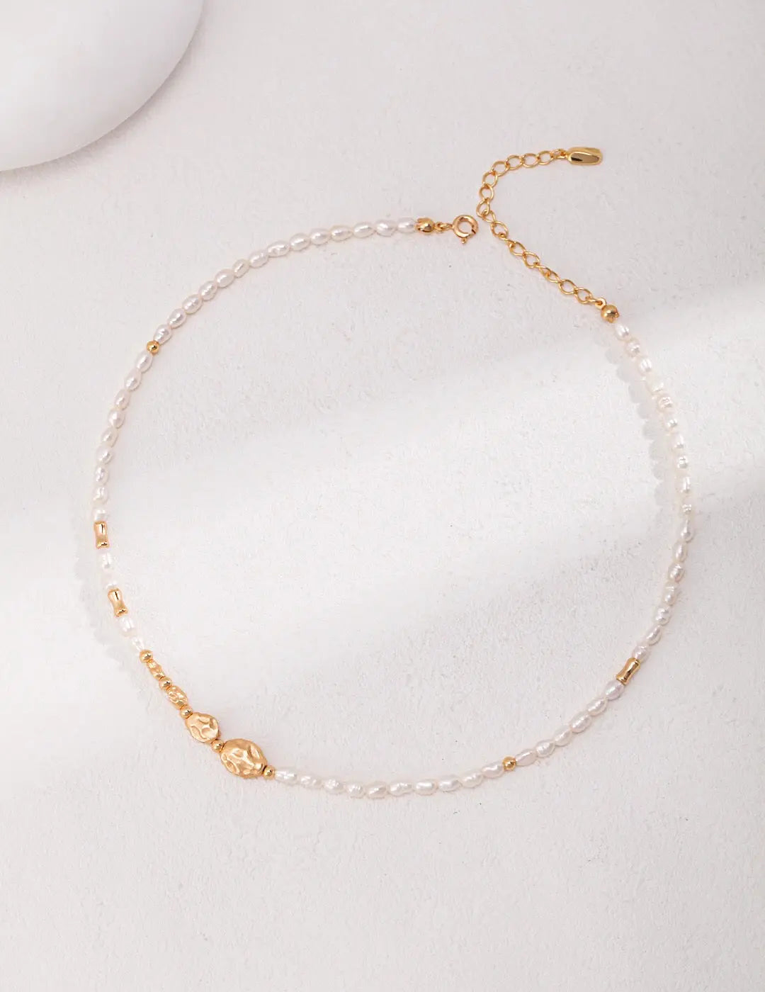 Dainty Rice Pearl Necklace-0