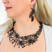 Dandellion Recycled Rubber Statement Necklace-0