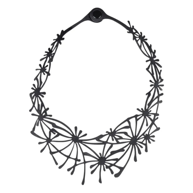 Dandellion Recycled Rubber Statement Necklace-1