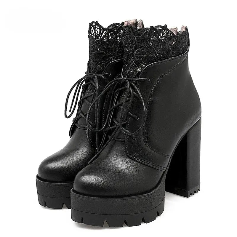 Dark Fae Gothic Lace Top High heeled Boot-2