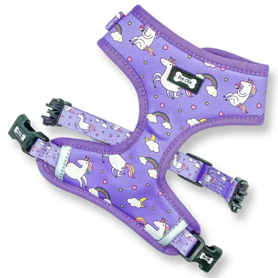 Daydreams and Unicorns Adjustable Dog Harness by Pup Chic Boutique - Memoriex