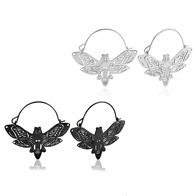 Deaths-head Hawkmoth Hoop Earrings - Memoriex