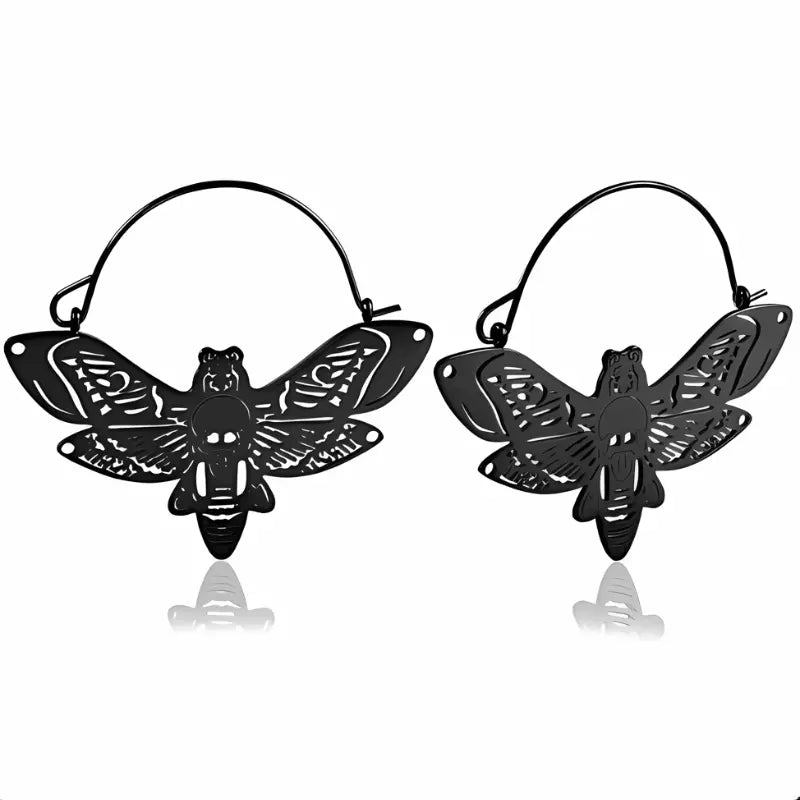 Deaths-head Hawkmoth Hoop Earrings - Memoriex