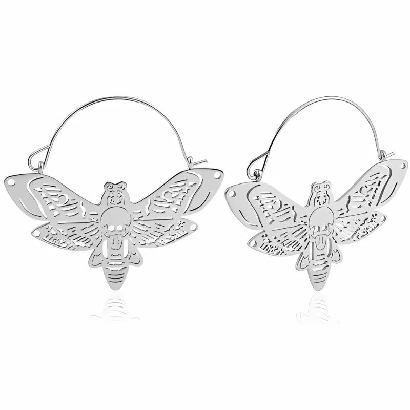 Deaths-head Hawkmoth Hoop Earrings - Memoriex