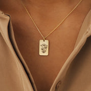 December birthday flower necklace stainless steel clavicle chain jewelry - Memoriex 