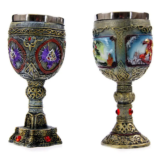 Decorative Celtic Painted Effect Dragon Goblet (Bulk Packaging) DRG173AB-0