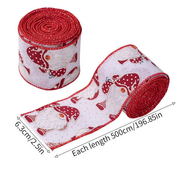 Decorative Colourful Christmas Ribbon | Tree Decoration Gift Wrapping Satin Ribbon - Memoriex