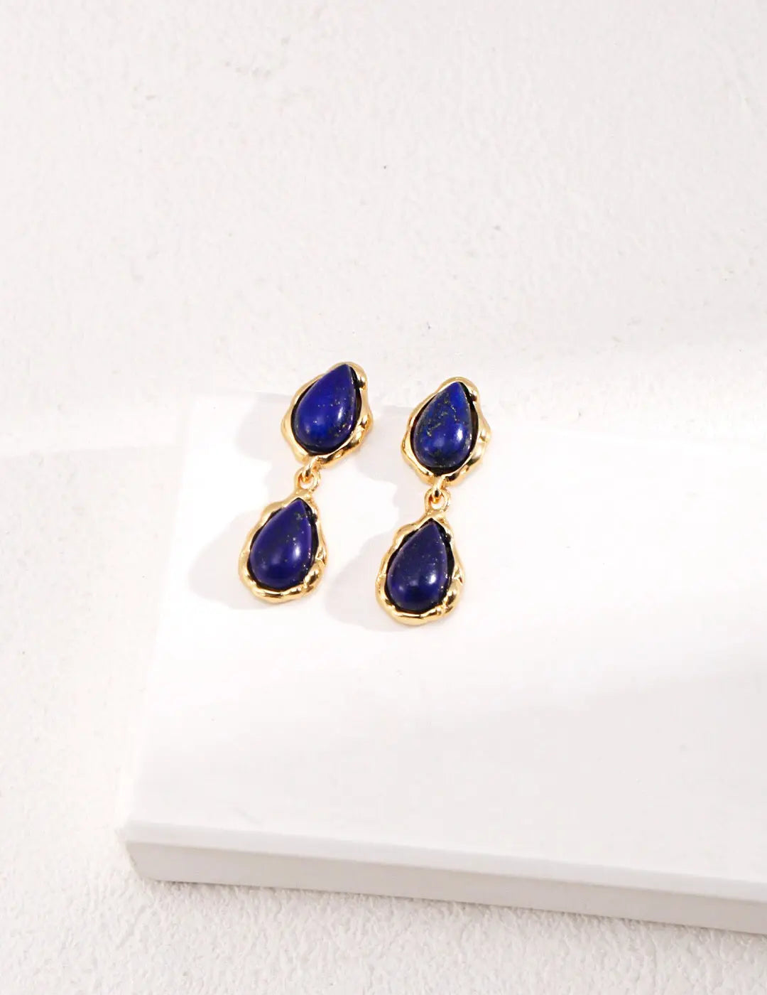 Deep Blue Lapis Drop Earrings-0