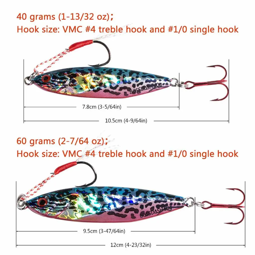 Shadow Vertical Jig Lures 40/60 Grams for Saltwater Freshwater Fishing-3