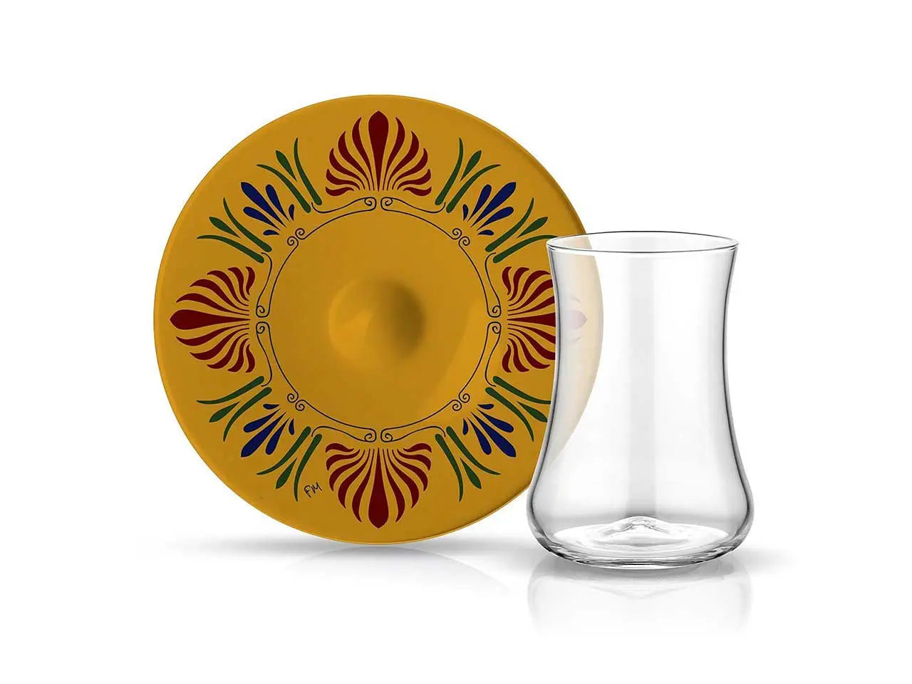 Dervish ADZ Istanbul Tea Glass and Saucer - Yellow-0