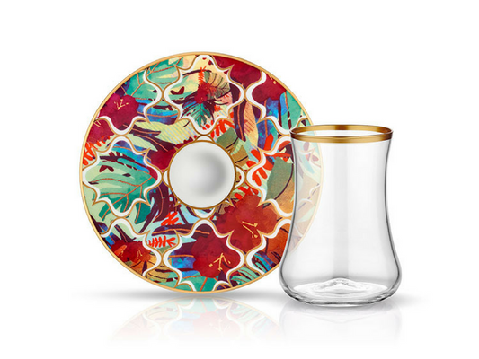 Dervish Amazon Tropic Tea Glass and Saucer-0