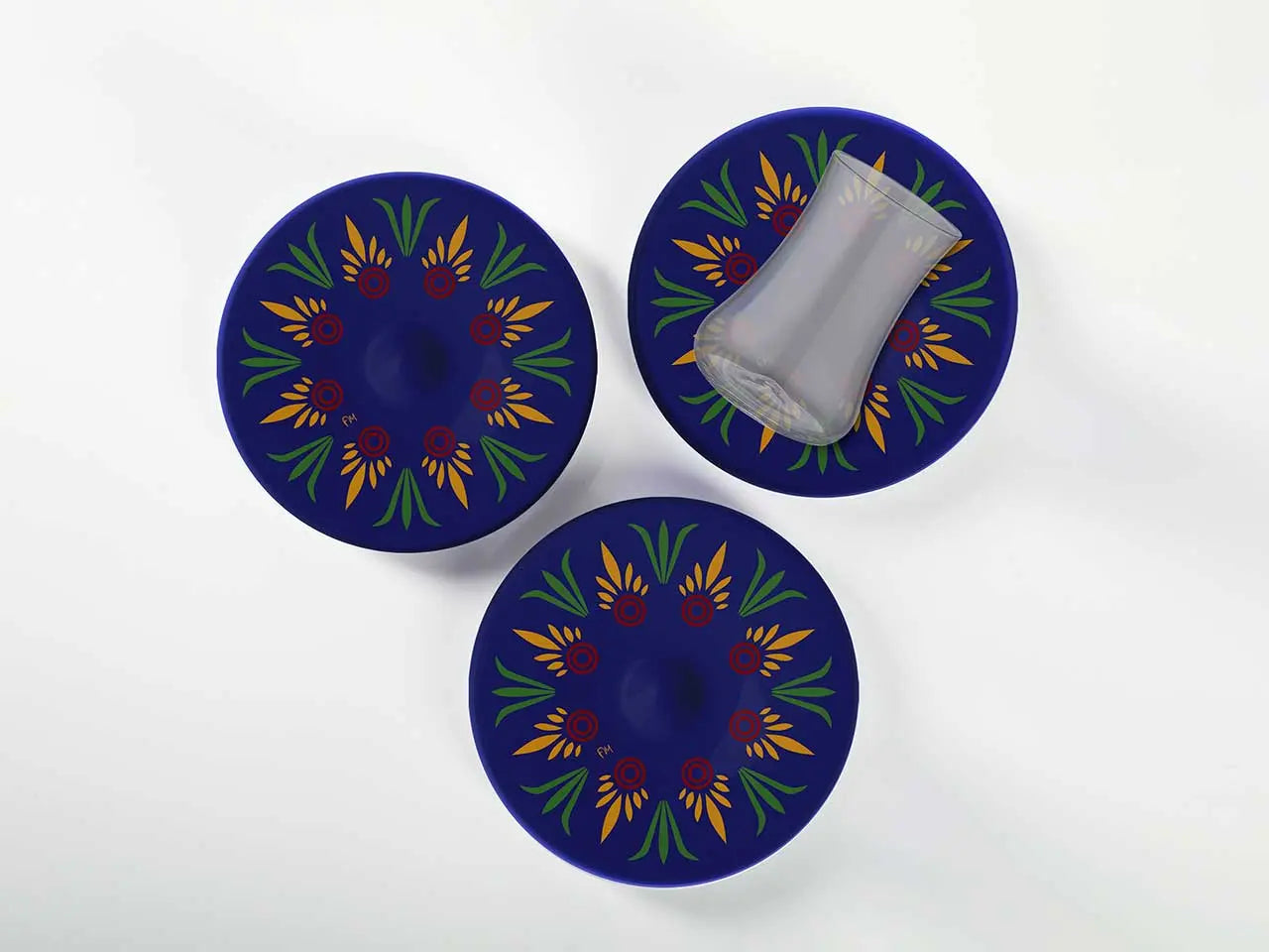 Dervish ZDA Helen Tea Glass and Saucer - Blue-1