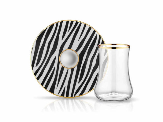 Dervish Zebra Tea Glass and Saucer-0