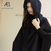 Design Sense Woollen Poncho Coat | For Street Photography New Hooded Short Coat For Women - Memoriex 