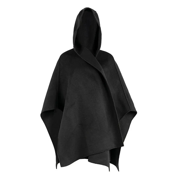 Design Sense Woollen Poncho Coat | For Street Photography New Hooded Short Coat For Women - Memoriex 